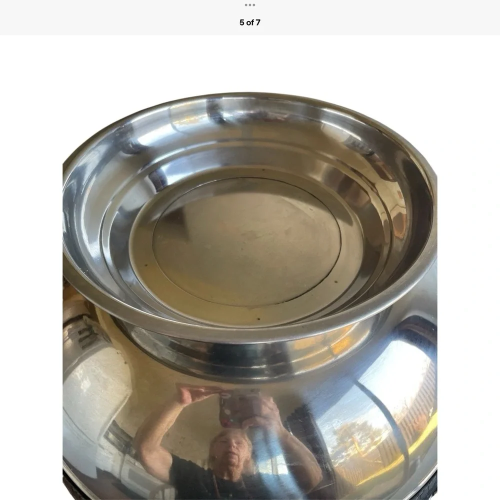 Party Tub Ice Bucket / punch bowl Stainless Steel Faux Leather Band 15
